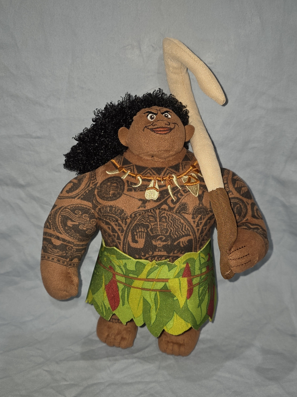 Disney Movie Moana Plush 9" Maui With Fish Hook Attached Stuffed Doll Tattoos